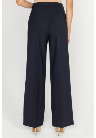 Elegant navy blue trousers with wide legs