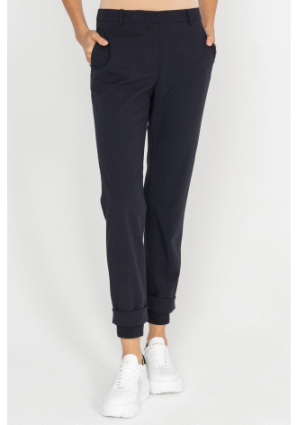 Navy blue knitted trousers