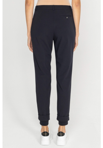 Navy blue knitted trousers