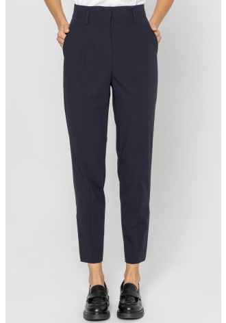 Elegant navy blue trousers with a classic leg