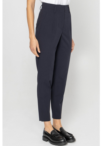 Elegant navy blue trousers with a classic leg