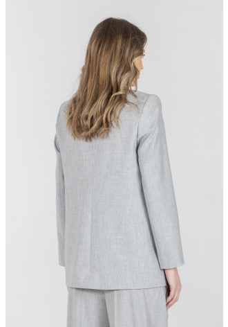 Biznesowa jednorzędowa marynarka w kolorze szarym