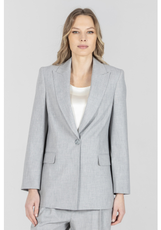 Biznesowa jednorzędowa marynarka w kolorze szarym