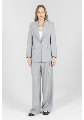 Biznesowa jednorzędowa marynarka w kolorze szarym