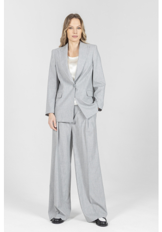 Biznesowa jednorzędowa marynarka w kolorze szarym