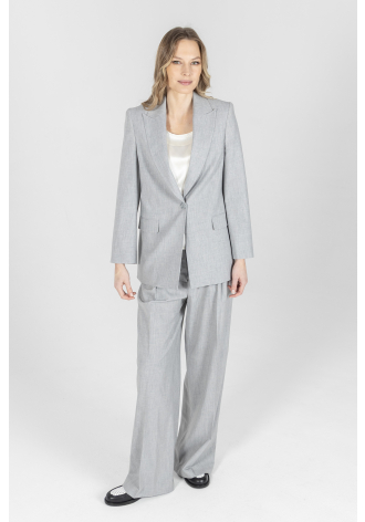 Biznesowa jednorzędowa marynarka w kolorze szarym