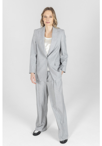 Biznesowa jednorzędowa marynarka w kolorze szarym