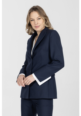 Granatowa marynarka z cienkiej wełny