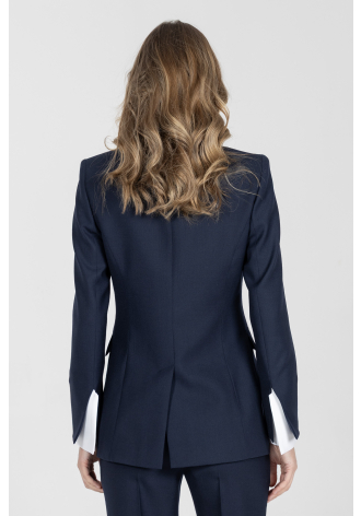 Granatowa marynarka z cienkiej wełny