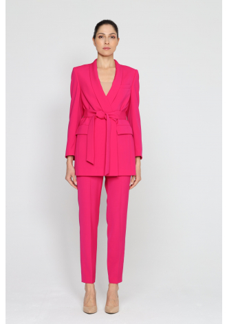  Elegant magenta slim-leg trousers