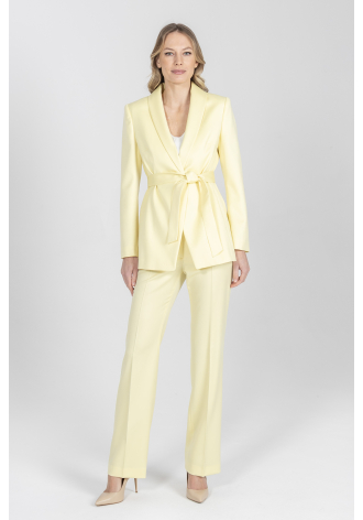 Klasyczne spodnie w kolorze jasnożółtym
