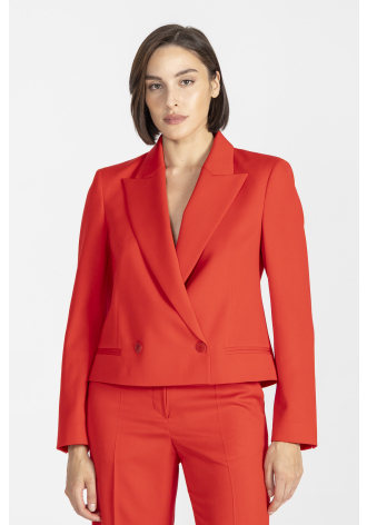 Czerwona krótka marynarka