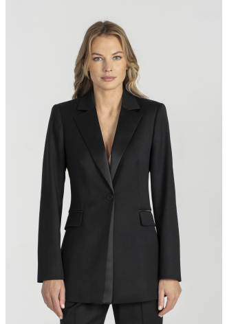 Czarna smokingowa marynarka