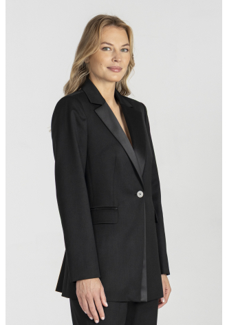 Czarna smokingowa marynarka