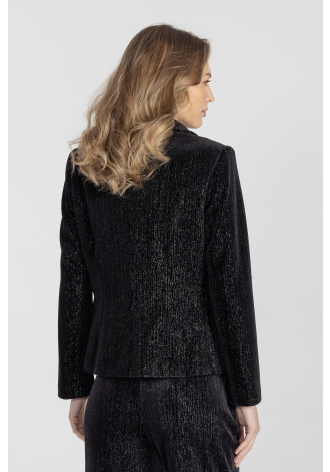 Marynarka w kolorze czarnym z mieniącej się tkaniny