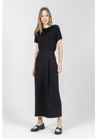 Eleganter schwarzer Rock mit Fransen