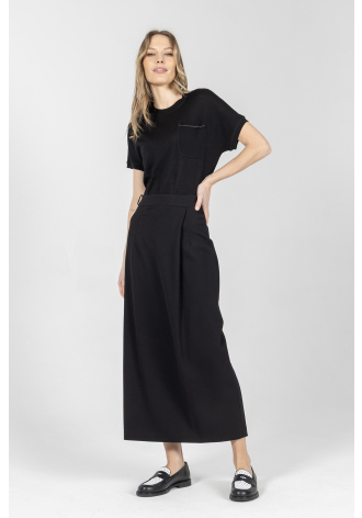 Eleganter schwarzer Rock mit Fransen