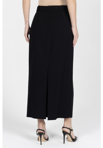 Elegancka spódnica w kolorze czarnym z frędzlami