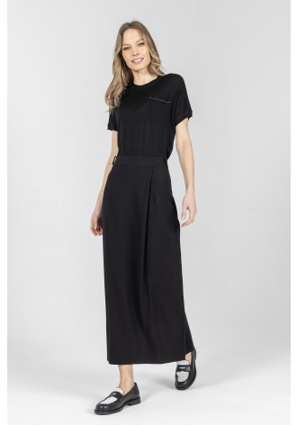 Eleganter schwarzer Rock mit Fransen