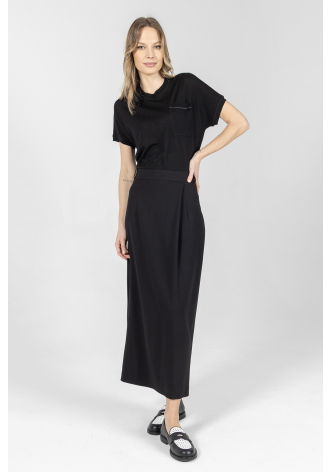 Eleganter schwarzer Rock mit Fransen