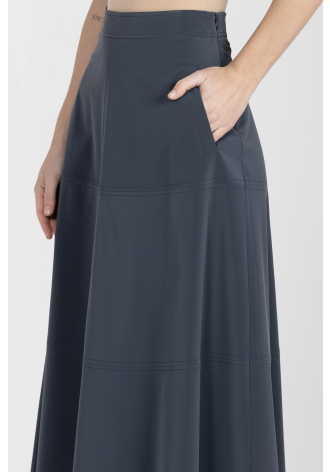 Granatowa nowoczesna spódnica midi