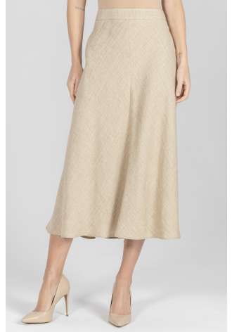 Spódnica z rozmodelowanym dołem w kolorze beżowym