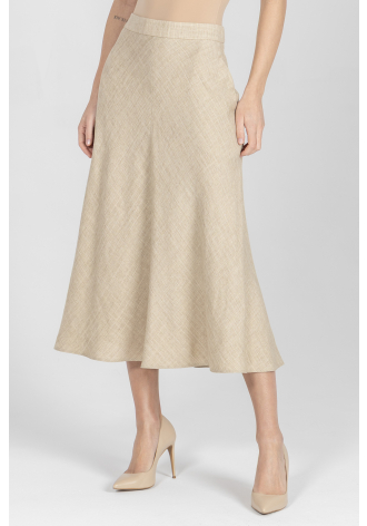 Spódnica z rozmodelowanym dołem w kolorze beżowym