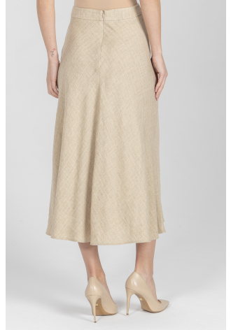 Spódnica z rozmodelowanym dołem w kolorze beżowym