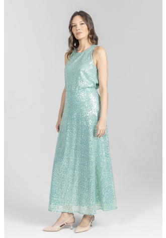 Wieczorowa spódnica z cekinami w kolorze miętowym