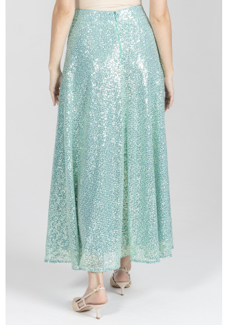 Wieczorowa spódnica z cekinami w kolorze miętowym