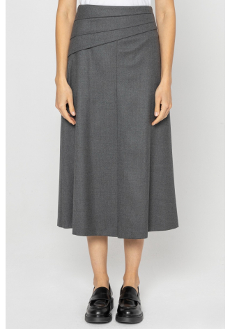 Grey skirt with decorative yoke