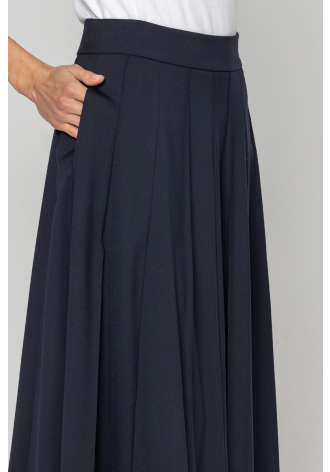 Navy blue flared skirt