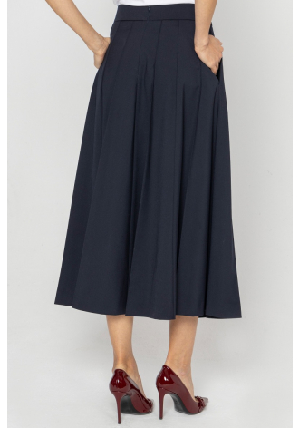 Navy blue flared skirt