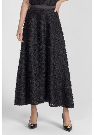Czarna spódnica maxi z eleganckiej koronki