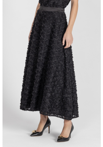 Czarna spódnica maxi z eleganckiej koronki