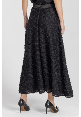 Czarna spódnica maxi z eleganckiej koronki