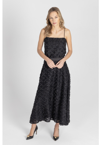 Czarna spódnica maxi z eleganckiej koronki