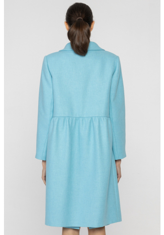 Niebieski elegancki krótki płaszcz