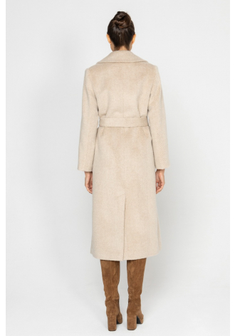 Beige coat with classic lapels