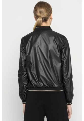 Black zip-up bomber jacket