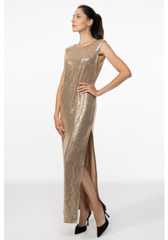 Gold evening gown