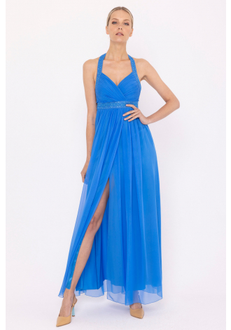 Kobaltowa wieczorowa suknia