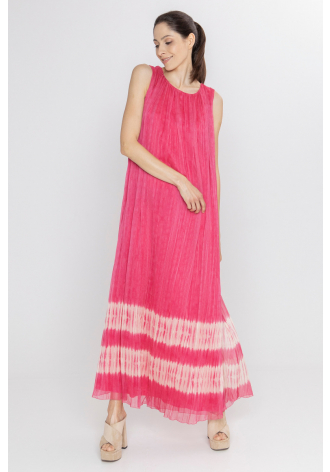 Maxi lekka suknia w kolorze różowym