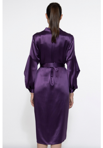 Silk purple shirtwaist dress