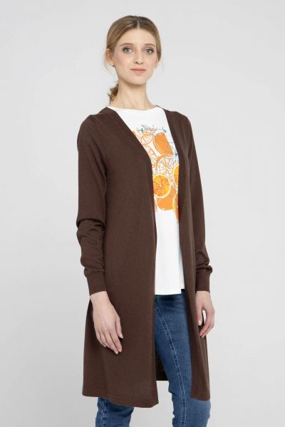 Brown cardigan made of silk and cashmere