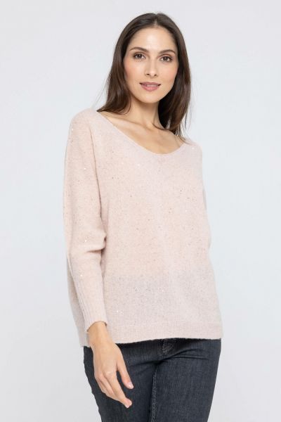 Jumper with sequin glitter