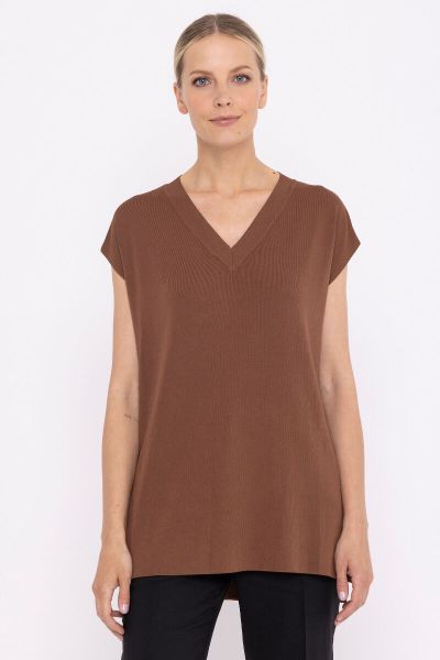 Brown sweater with V-neck