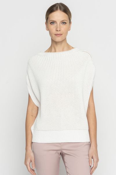 Biały bawełniany sweter 