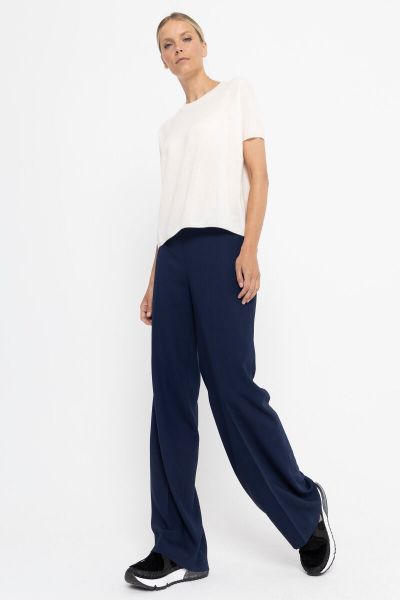 Navy blue wide trousers