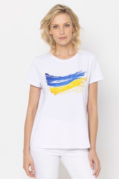  Whites T-shirt with Ukrainian flag